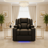 Orlando Electric Recliners Leather Arm Chair (Black, Grey,Brown) /LED LIGHTS/USB PORTS