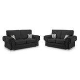 Verona Range Scatter Back 3+2 Seater Sofa Set Black