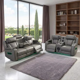 Osman Smart Leather Electric Recliner 3+2 Seater Sofa Set with Wireless Charging, USB-C Ports, Bluetooth Speakers, RGB LED Lighting & Electric Headrests