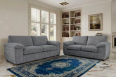 Jumbo Cord Fabric Sofa Set – Ultra Soft 3+2 Seater with Deep Cushions & Durable Wooden Frame, Available in Black, Grey & Cream