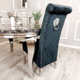 Black Round Louis Table with 4 Black Emma Chairs