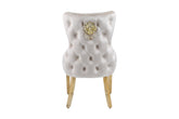 Victoria Lion Knocker Dining Chairs- Cream Gold