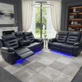 Hafsa Music Leather Electric Recliners 3+2 Seater Sofa (Black, Grey,Brown) Bluetooth Speakers/LED LIGHTS/WIRELESS CHARGER