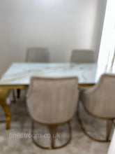 Kata Gold Louis Dining Table With Chelmsford Gold Chairs