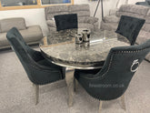 1.3m Round Black Louis with Black Valencia
