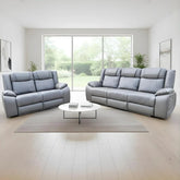 Lisbon Leather Electric Recliner Sofa 3+2 Seater – USB Ports, C-Type Port, LED Lights, Wireless Charging & Cup Holders