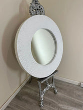 ORNATE ROUND RUSTIC MIRROR WHITE