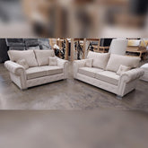 Olympia Sofa 3+2 Seater High Back Cream/Grey