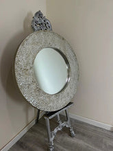 Ornate Round Rustic Mirror champagne