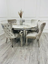 Pandora Gold Round Louis with 4 x Beige Shimmer Valentino Chairs