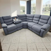 Roma Fabric Recliner Corner Sofa Grey