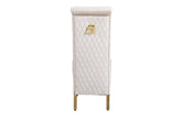 Sofia Square Knocker Dining Chair- Cream & Gold