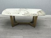 Sorrento Oval Ceramic Gold Coffee Table
