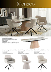 Monaco Sintered Stone Extending Table With Swivel Chairs