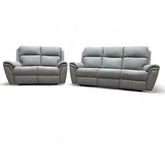 Florence Fabric Electric Recliner Sofa 3+2 Seater Light Grey With Led Lights