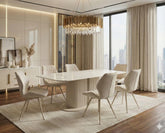 Sydney Cream Ceramic Dining Table With Cambridge Beige Chairs