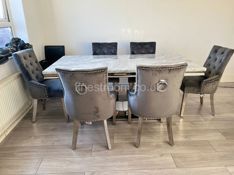 Grey Arial Dining Table With DG Valencia Chairs