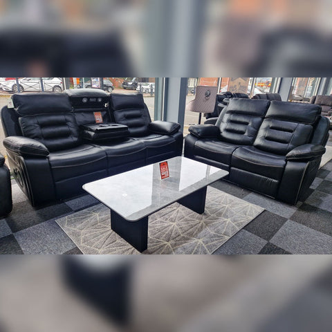 Hafsa Music Leather Electric Recliners 3+2 Seater Sofa (Black, Grey,Brown) Bluetooth Speakers/LED LIGHTS/WIRELESS CHARGER
