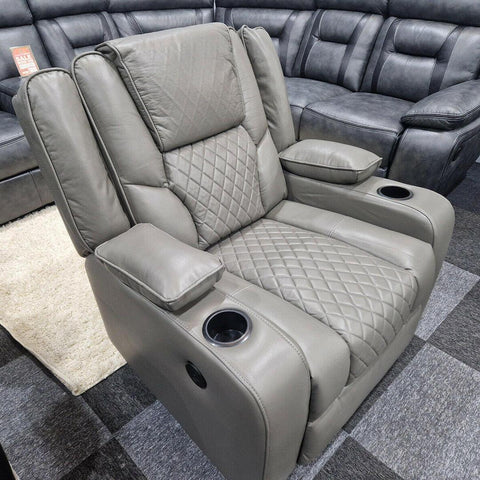 Orlando Electric Recliners Leather Arm Chair (Black, Grey,Brown) /LED LIGHTS/USB PORTS
