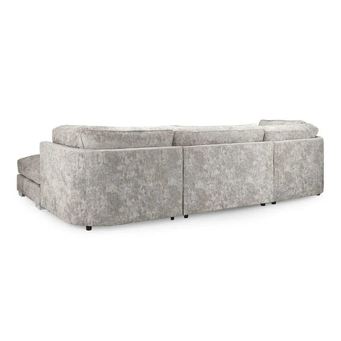 Bishop U Shape High Back Sofa Set Truffle | Premium High Back Chenille Fabric Lounge Suite | Modular Sectional Couch with Footstool