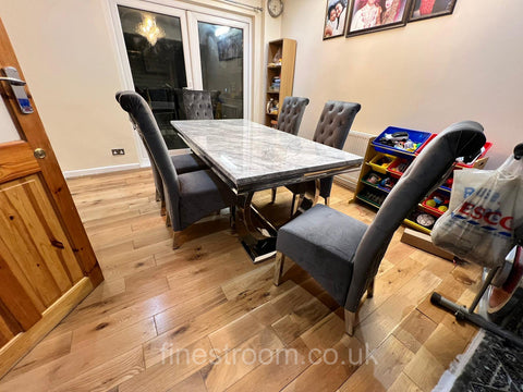 Grey Ariana Dining Table With DG Sofia Chairs
