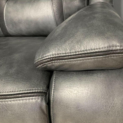 Nova Leather Electric Recliner Sofa Set – 3+2 Seater with Built-in Cup Holders & USB Ports, Elephant Grey