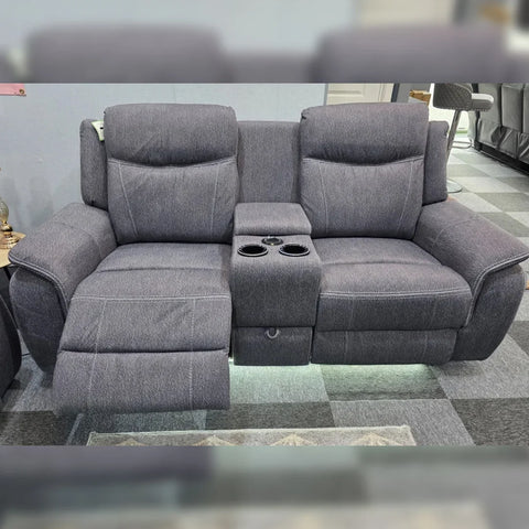 Parada Music Electric Recliner 3+2 Fabric Sofa Set – Grey | Bluetooth Speakers, USB Ports, LED Lighting & Cooling Cupholders