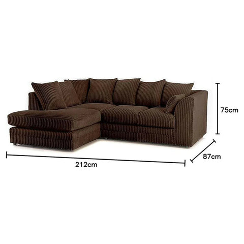Dylan Fabric Corner Sofa Black