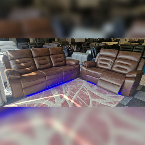 Hafsa Music Leather Electric Recliners 3+2 Seater Sofa (Black, Grey,Brown) Bluetooth Speakers/LED LIGHTS/WIRELESS CHARGER