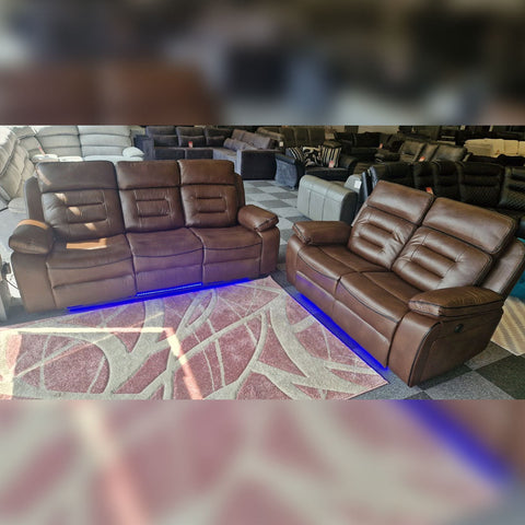 Hafsa Music Leather Electric Recliners 3+2 Seater Sofa (Black, Grey,Brown) Bluetooth Speakers/LED LIGHTS/WIRELESS CHARGER