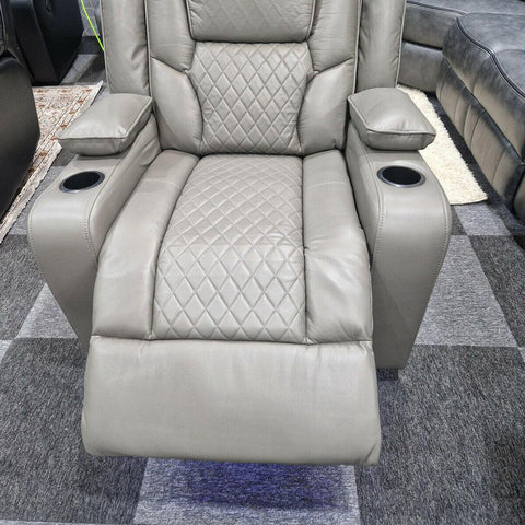 Orlando Electric Recliners Leather Arm Chair (Black, Grey,Brown) /LED LIGHTS/USB PORTS