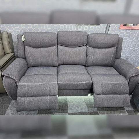 Parada Music Electric Recliner 3+2 Fabric Sofa Set – Grey | Bluetooth Speakers, USB Ports, LED Lighting & Cooling Cupholders