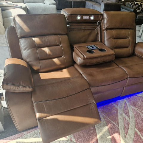 Hafsa Music Leather Electric Recliners 3+2 Seater Sofa (Black, Grey,Brown) Bluetooth Speakers/LED LIGHTS/WIRELESS CHARGER