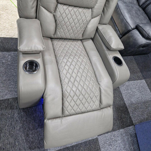 Orlando Electric Recliners Leather Arm Chair (Black, Grey,Brown) /LED LIGHTS/USB PORTS