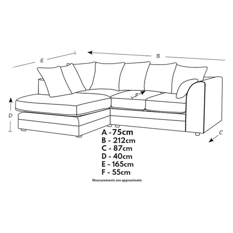 Dylan Fabric Corner Sofa Cream