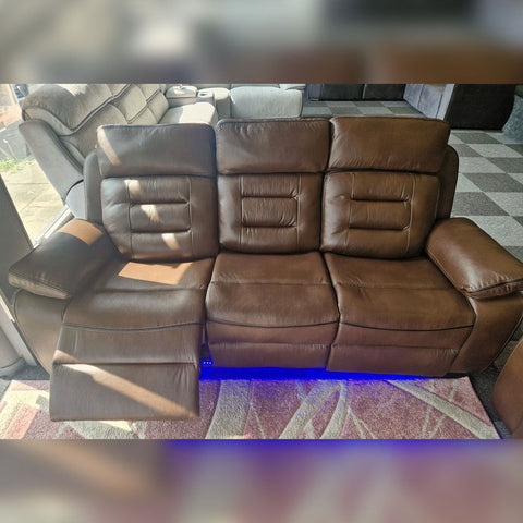 Hafsa Music Leather Electric Recliners 3+2 Seater Sofa (Black, Grey,Brown) Bluetooth Speakers/LED LIGHTS/WIRELESS CHARGER