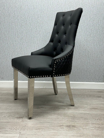 Majestic Leather Dining Chairs- Midnight Black