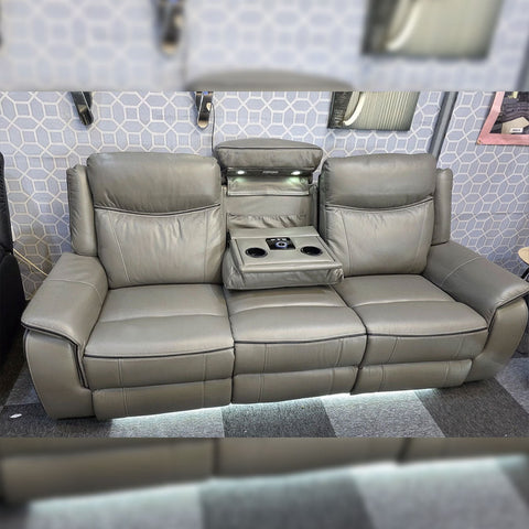 Parada Leather Electric Recliner Sofa 3+2 Seater-Bluetooth/USB/C-Type/Led/Cooling Cup Holders