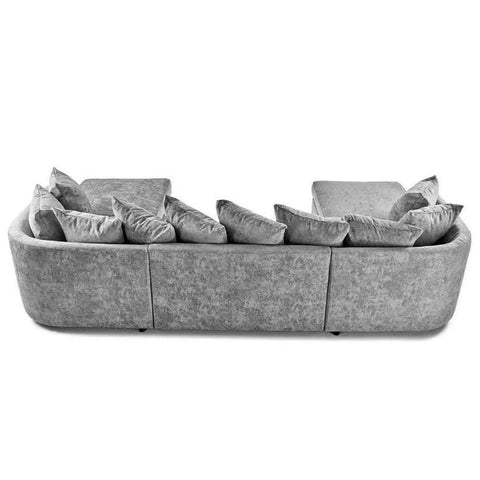 Bishop U Shape Scatter Back Sofa Set Grey | Premium Scatter Back Chenille Fabric Lounge Suite | Modular Sectional Couch with Footstool