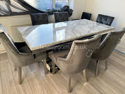 Grey Arial Dining Table With DG Valencia Chairs