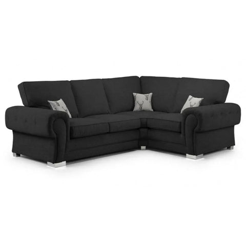Verona Full Back 4 Seater Sofa Black