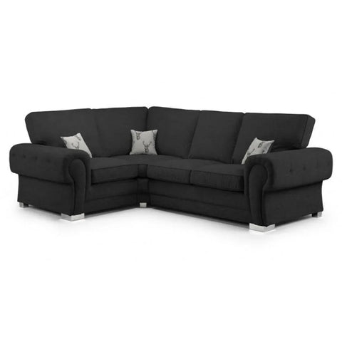 Verona Full Back 4 Seater Sofa Black