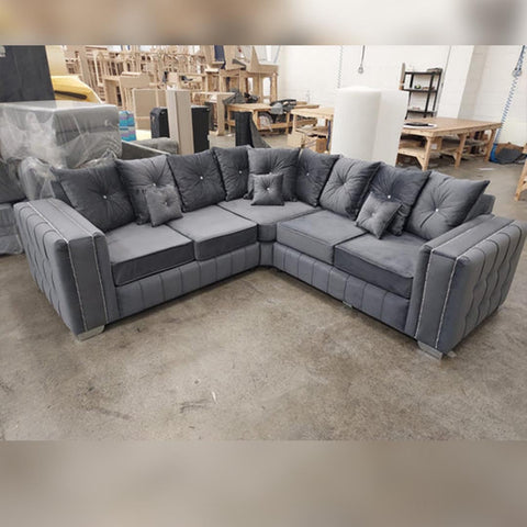 Hendi Corner Sofa Scatter Back Truffle/Grey