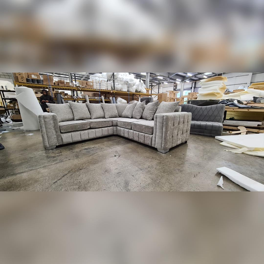 Hendi Corner Sofa Scatter Back Truffle/Grey