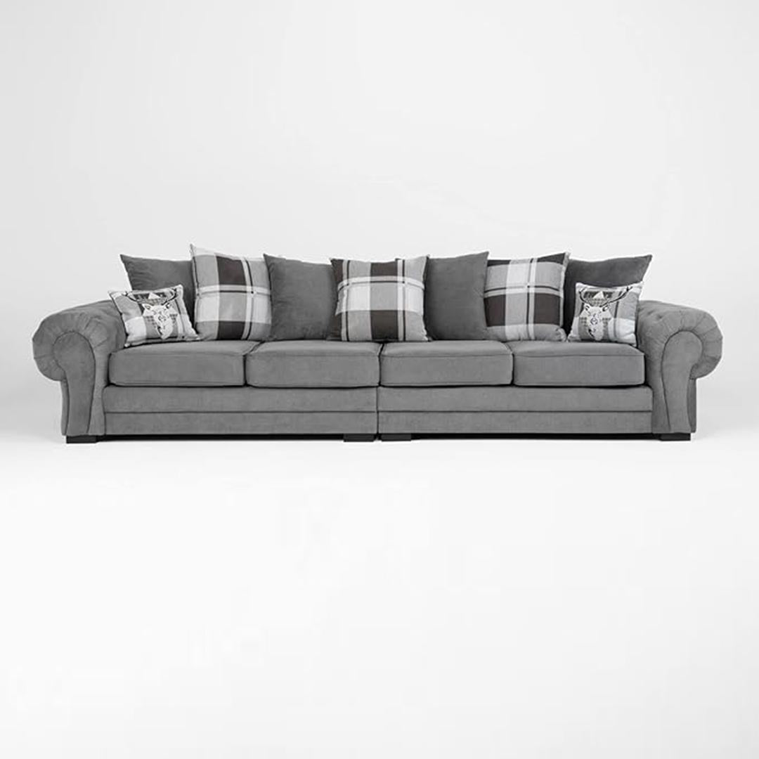 Verona 4 Seater Sofa Scatter Back Grey