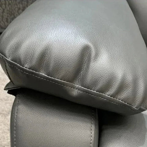 Roma Leather Recliner Sofa 2+2 Seater With Cup Holder Black/Grey