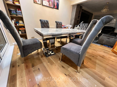 Grey Ariana Dining Table With DG Sofia Chairs