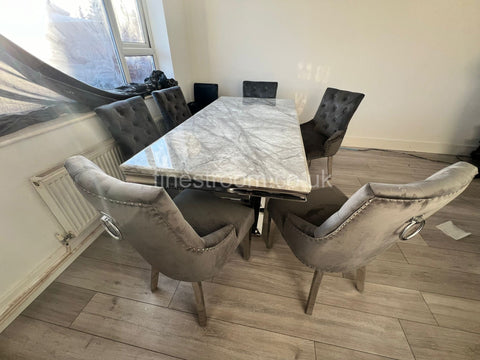 Grey Arial Dining Table With DG Valencia Chairs