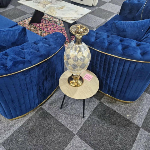 Toronto Chesterfield Sofa 3+2 Blue & Gold
