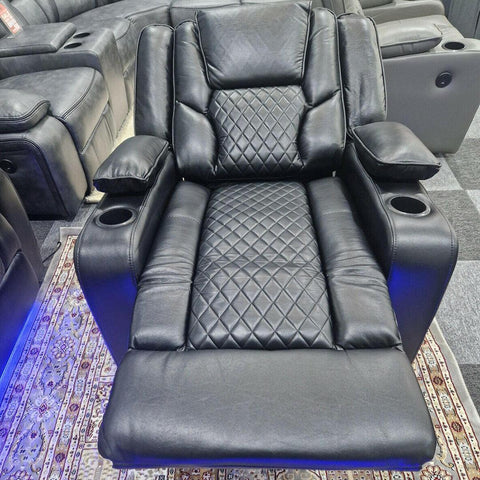Orlando Electric Recliners Leather Arm Chair (Black, Grey,Brown) /LED LIGHTS/USB PORTS